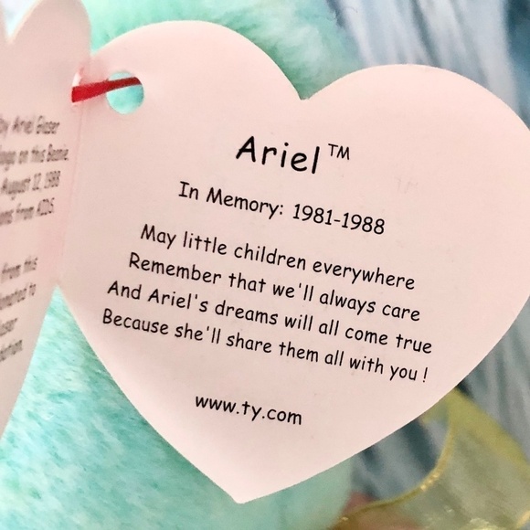 TY Beanie‎ Baby, Ariel, Bear, Vintage, 2000, Nice Condition - Picture 10 of 12